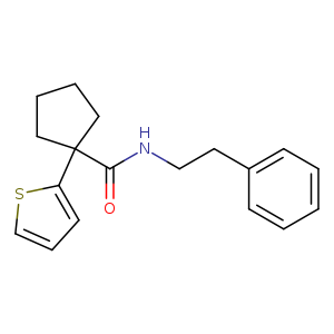 N-(2-phenylethyl)-1-(thiophen-2-yl)cyclopentane-1-carboxamide