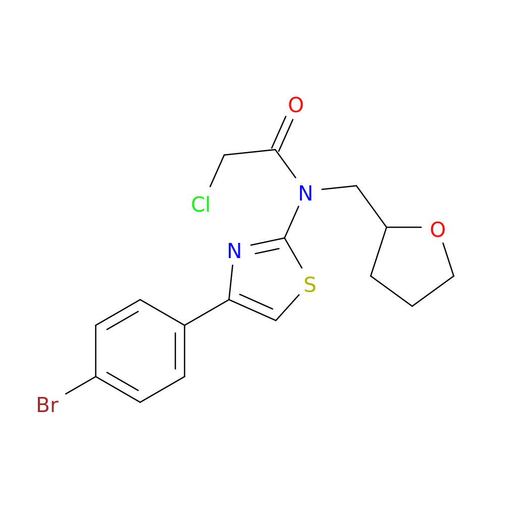 N-[4-(4-bromophenyl)-1,3-thiazol-2-yl]-2-chloro-N-[(oxolan-2-yl)methyl]acetamide