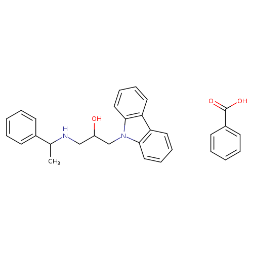 1-(9H-carbazol-9-yl)-3-[(1-phenylethyl)amino]propan-2-ol; benzoic acid