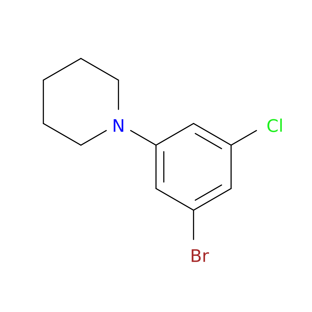 1-Bromo-3-chloro-5-piperidinobenzene