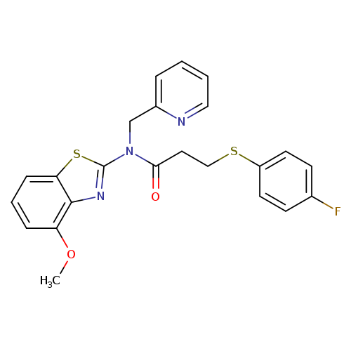 3-[(4-fluorophenyl)sulfanyl]-N-(4-methoxy-1,3-benzothiazol-2-yl)-N-[(pyridin-2-yl)methyl]propanamide
