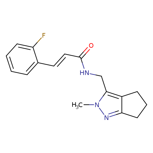 (2E)-3-(2-fluorophenyl)-N-({2-methyl-2H,4H,5H,6H-cyclopenta[c]pyrazol-3-yl}methyl)prop-2-enamide