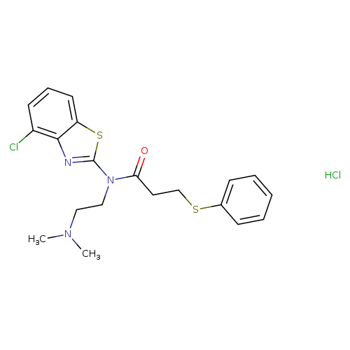 N-(4-chloro-1,3-benzothiazol-2-yl)-N-[2-(dimethylamino)ethyl]-3-(phenylsulfanyl)propanamide hydrochloride