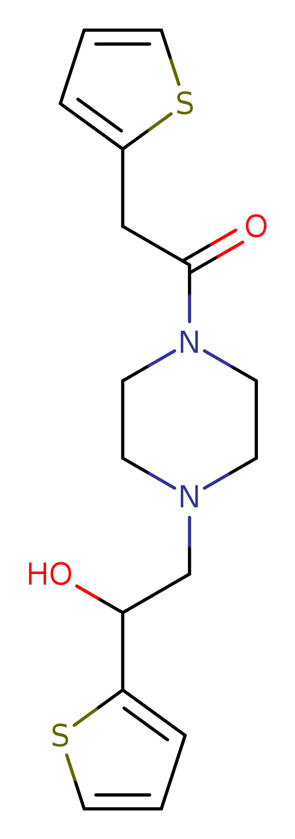 1-{4-[2-hydroxy-2-(thiophen-2-yl)ethyl]piperazin-1-yl}-2-(thiophen-2-yl)ethan-1-one