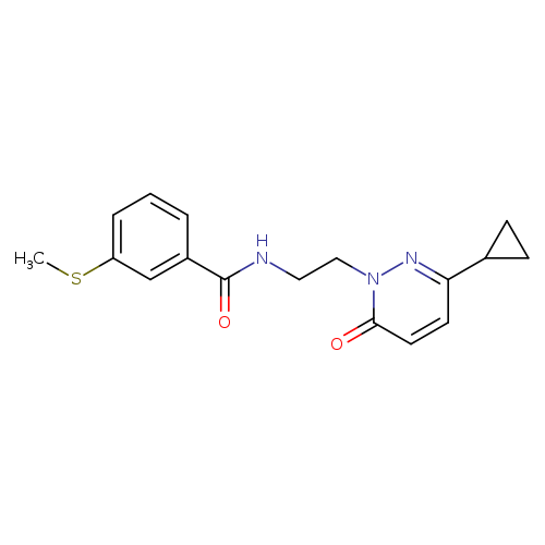 N-[2-(3-cyclopropyl-6-oxo-1,6-dihydropyridazin-1-yl)ethyl]-3-(methylsulfanyl)benzamide