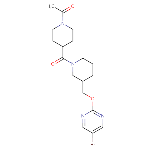 1-[4-(3-{[(5-bromopyrimidin-2-yl)oxy]methyl}piperidine-1-carbonyl)piperidin-1-yl]ethan-1-one