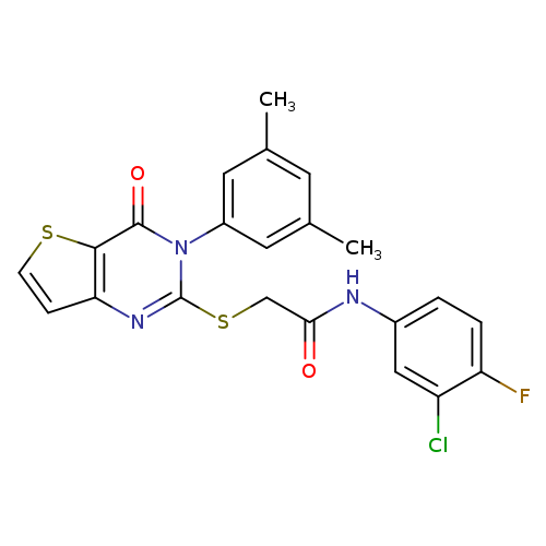 N-(3-chloro-4-fluorophenyl)-2-{[3-(3,5-dimethylphenyl)-4-oxo-3H,4H-thieno[3,2-d]pyrimidin-2-yl]sulfanyl}acetamide