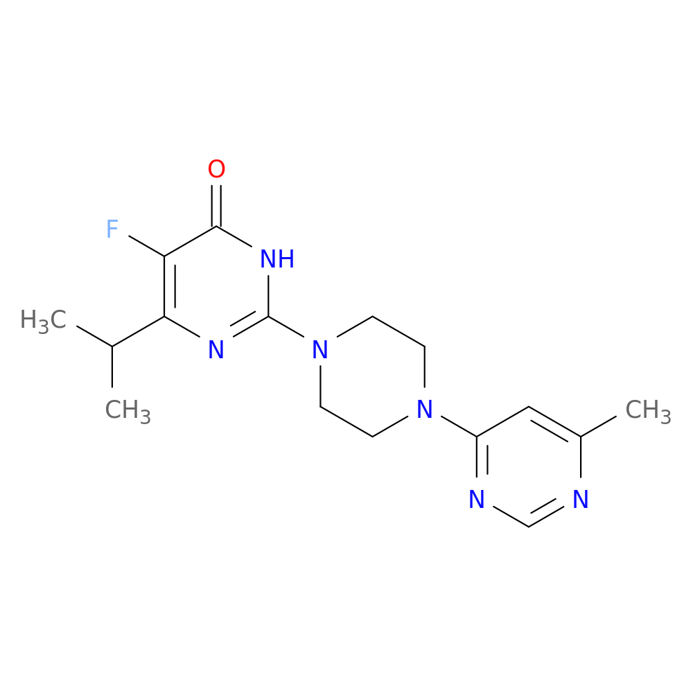 5-fluoro-2-[4-(6-methylpyrimidin-4-yl)piperazin-1-yl]-6-(propan-2-yl)-3,4-dihydropyrimidin-4-one