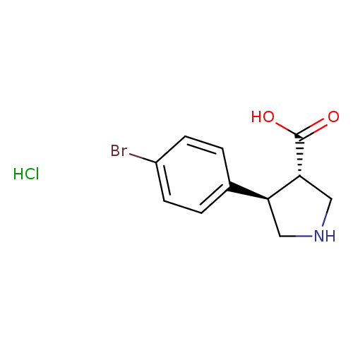 3-Pyrrolidinecarboxylic acid, 4-(4-bromophenyl)-, hydrochloride (1:1), (3R,4S)-rel-