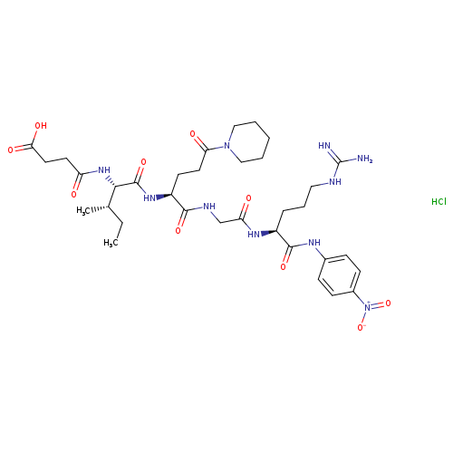 N-(3-carboxy-1-oxopropyl)-L-isoleucyl-5-oxo-5-(1-piperidinyl)-L-norvalylglycyl-N-(4-nitrophenyl)-L-argininamide, monohydrochloride