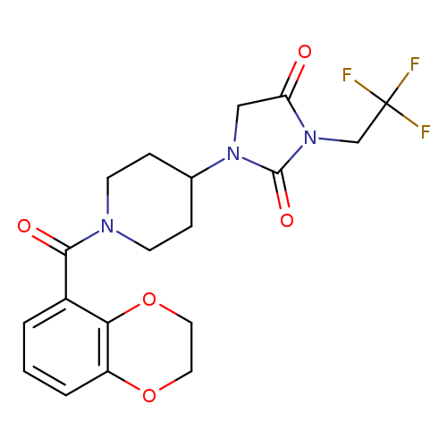 1-[1-(2,3-dihydro-1,4-benzodioxine-5-carbonyl)piperidin-4-yl]-3-(2,2,2-trifluoroethyl)imidazolidine-2,4-dione