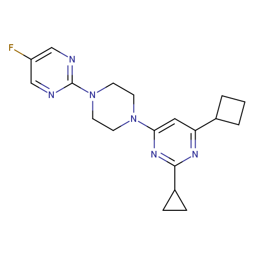 4-cyclobutyl-2-cyclopropyl-6-[4-(5-fluoropyrimidin-2-yl)piperazin-1-yl]pyrimidine