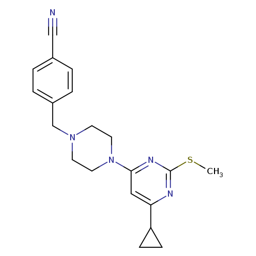 4-({4-[6-cyclopropyl-2-(methylsulfanyl)pyrimidin-4-yl]piperazin-1-yl}methyl)benzonitrile