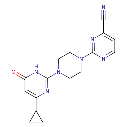 2-[4-(4-cyclopropyl-6-oxo-1,6-dihydropyrimidin-2-yl)piperazin-1-yl]pyrimidine-4-carbonitrile