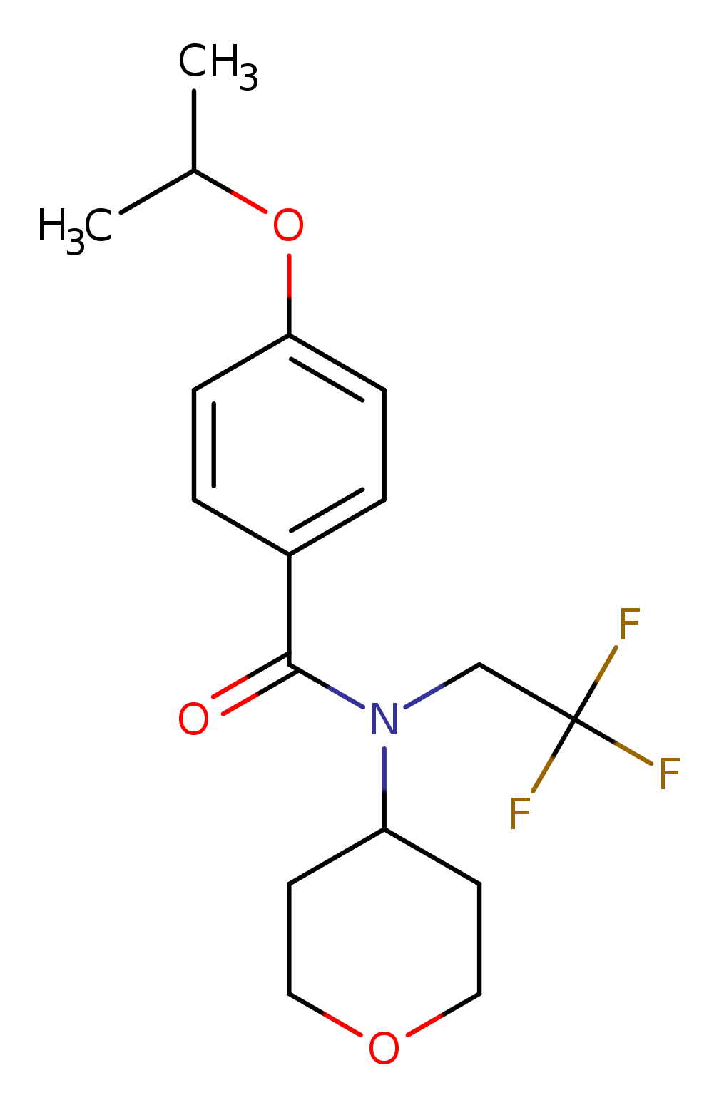 N-(oxan-4-yl)-4-(propan-2-yloxy)-N-(2,2,2-trifluoroethyl)benzamide