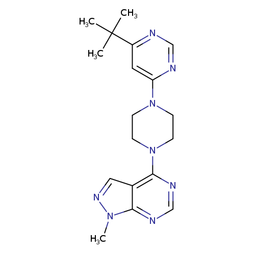 4-tert-butyl-6-(4-{1-methyl-1H-pyrazolo[3,4-d]pyrimidin-4-yl}piperazin-1-yl)pyrimidine