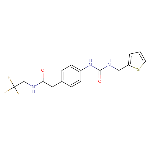 2-[4-({[(thiophen-2-yl)methyl]carbamoyl}amino)phenyl]-N-(2,2,2-trifluoroethyl)acetamide