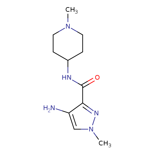 4-amino-1-methyl-N-(1-methylpiperidin-4-yl)-1H-pyrazole-3-carboxamide