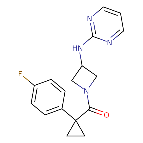 N-{1-[1-(4-fluorophenyl)cyclopropanecarbonyl]azetidin-3-yl}pyrimidin-2-amine