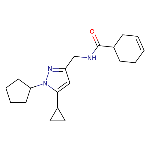N-[(1-cyclopentyl-5-cyclopropyl-1H-pyrazol-3-yl)methyl]cyclohex-3-ene-1-carboxamide
