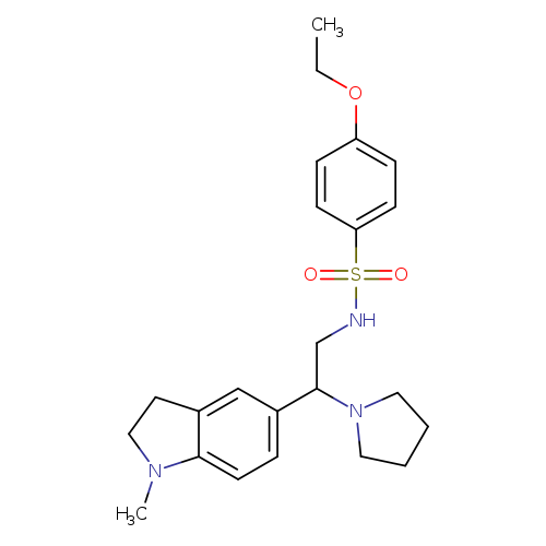 4-ethoxy-N-[2-(1-methyl-2,3-dihydro-1H-indol-5-yl)-2-(pyrrolidin-1-yl)ethyl]benzene-1-sulfonamide