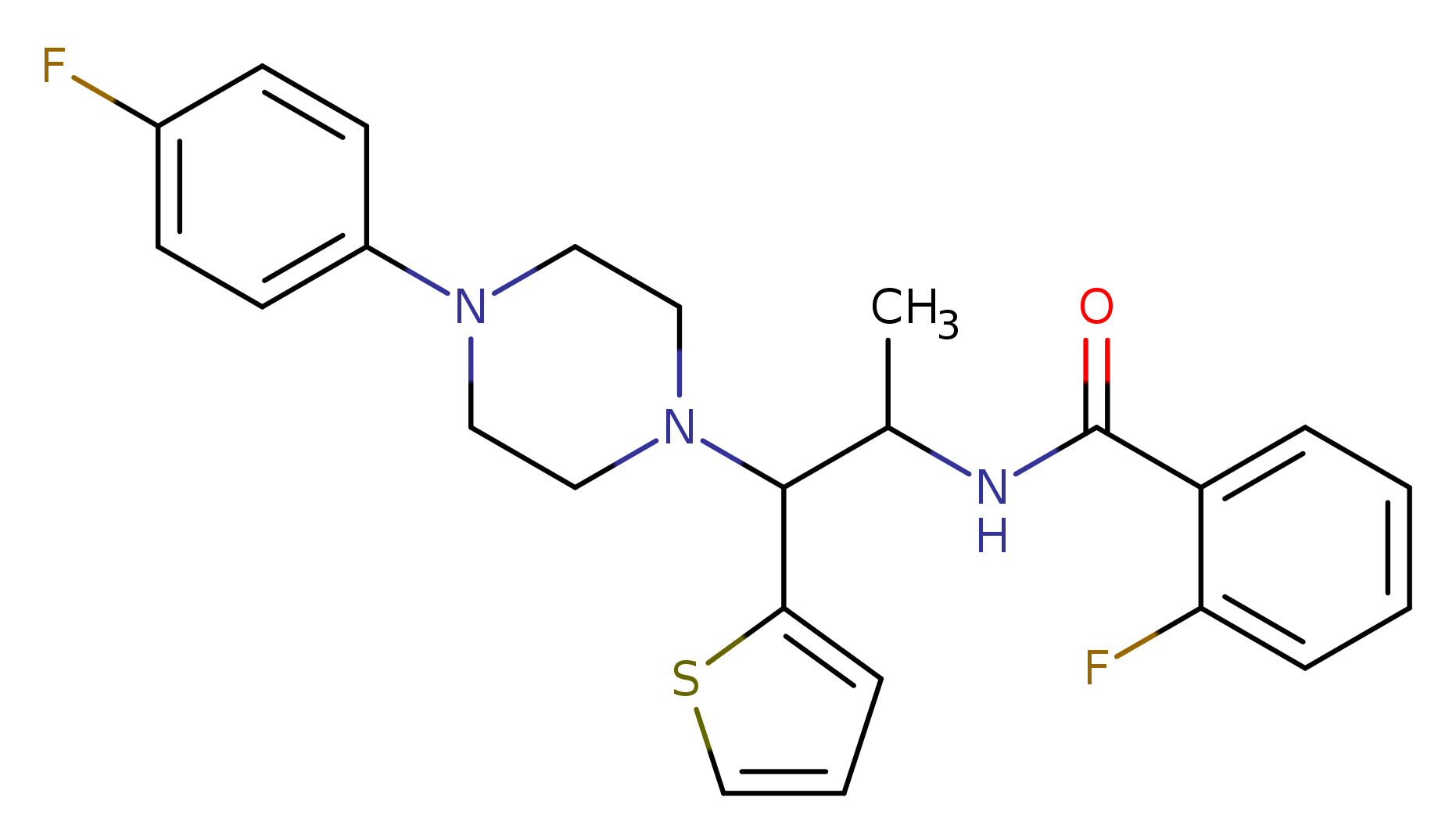 2-fluoro-N-{1-[4-(4-fluorophenyl)piperazin-1-yl]-1-(thiophen-2-yl)propan-2-yl}benzamide