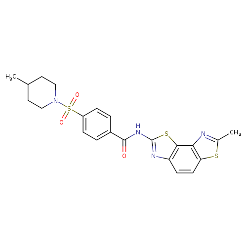 N-{11-methyl-3,10-dithia-5,12-diazatricyclo[7.3.0.0^{2,6}]dodeca-1(9),2(6),4,7,11-pentaen-4-yl}-4-[(4-methylpiperidin-1-yl)sulfonyl]benzamide
