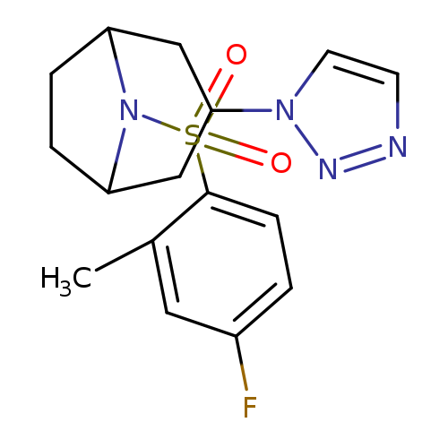 8-(4-fluoro-2-methylbenzenesulfonyl)-3-(1H-1,2,3-triazol-1-yl)-8-azabicyclo[3.2.1]octane