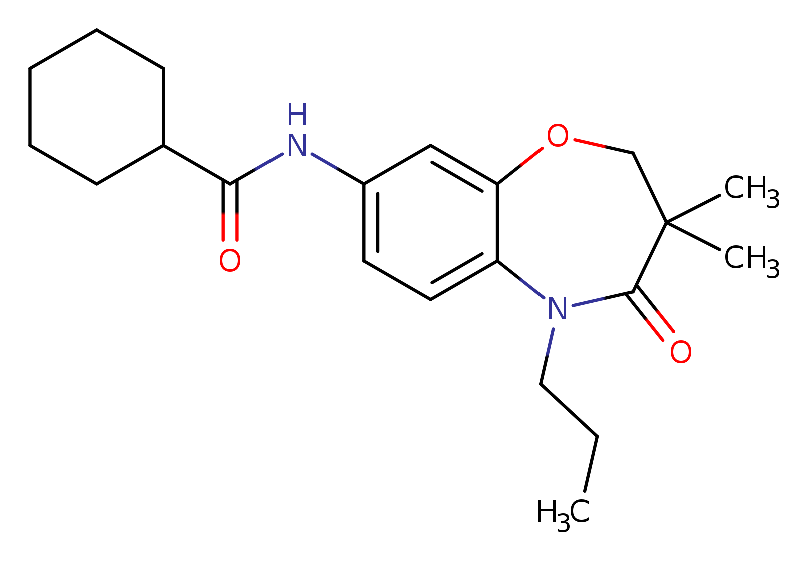 N-(3,3-dimethyl-4-oxo-5-propyl-2,3,4,5-tetrahydro-1,5-benzoxazepin-8-yl)cyclohexanecarboxamide