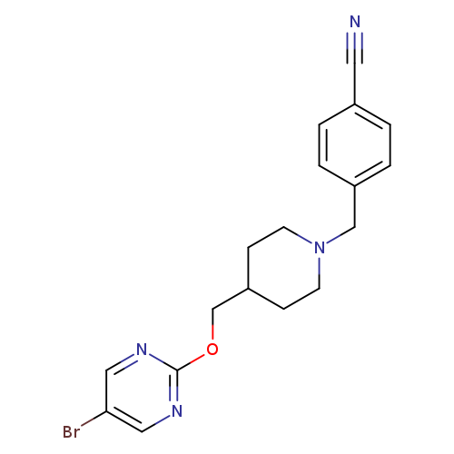 4-[(4-{[(5-bromopyrimidin-2-yl)oxy]methyl}piperidin-1-yl)methyl]benzonitrile