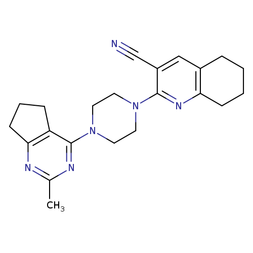 2-(4-{2-methyl-5H,6H,7H-cyclopenta[d]pyrimidin-4-yl}piperazin-1-yl)-5,6,7,8-tetrahydroquinoline-3-carbonitrile