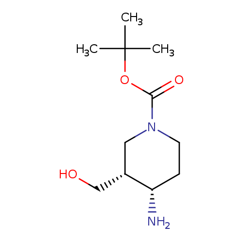 1-Piperidinecarboxylic acid, 4-amino-3-(hydroxymethyl)-, 1,1-dimethylethyl ester, (3R,4S)-rel-
