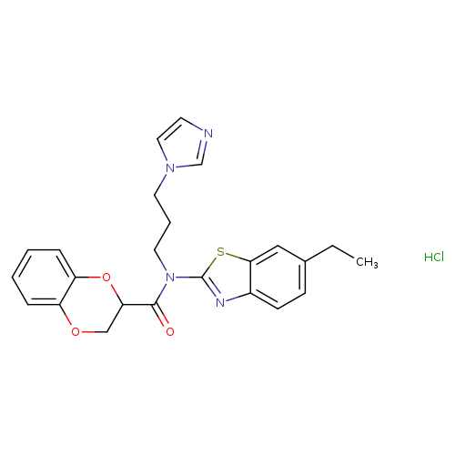 N-(6-ethyl-1,3-benzothiazol-2-yl)-N-[3-(1H-imidazol-1-yl)propyl]-2,3-dihydro-1,4-benzodioxine-2-carboxamide hydrochloride