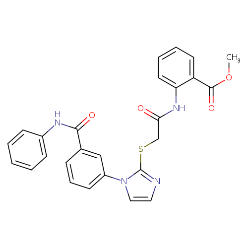methyl 2-[2-({1-[3-(phenylcarbamoyl)phenyl]-1H-imidazol-2-yl}sulfanyl)acetamido]benzoate