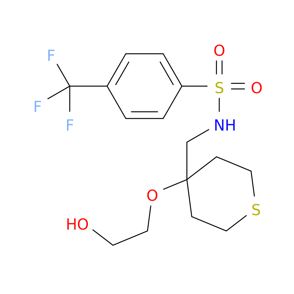 N-{[4-(2-hydroxyethoxy)thian-4-yl]methyl}-4-(trifluoromethyl)benzene-1-sulfonamide