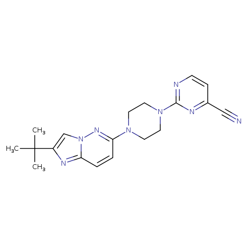 2-(4-{2-tert-butylimidazo[1,2-b]pyridazin-6-yl}piperazin-1-yl)pyrimidine-4-carbonitrile