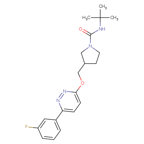 N-tert-butyl-3-({[6-(3-fluorophenyl)pyridazin-3-yl]oxy}methyl)pyrrolidine-1-carboxamide