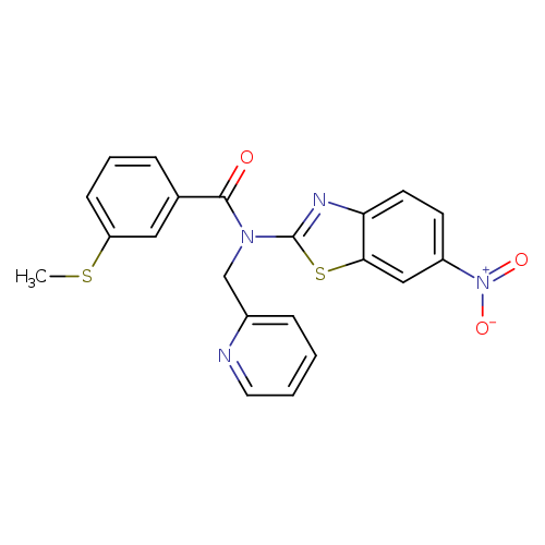 3-(methylsulfanyl)-N-(6-nitro-1,3-benzothiazol-2-yl)-N-[(pyridin-2-yl)methyl]benzamide