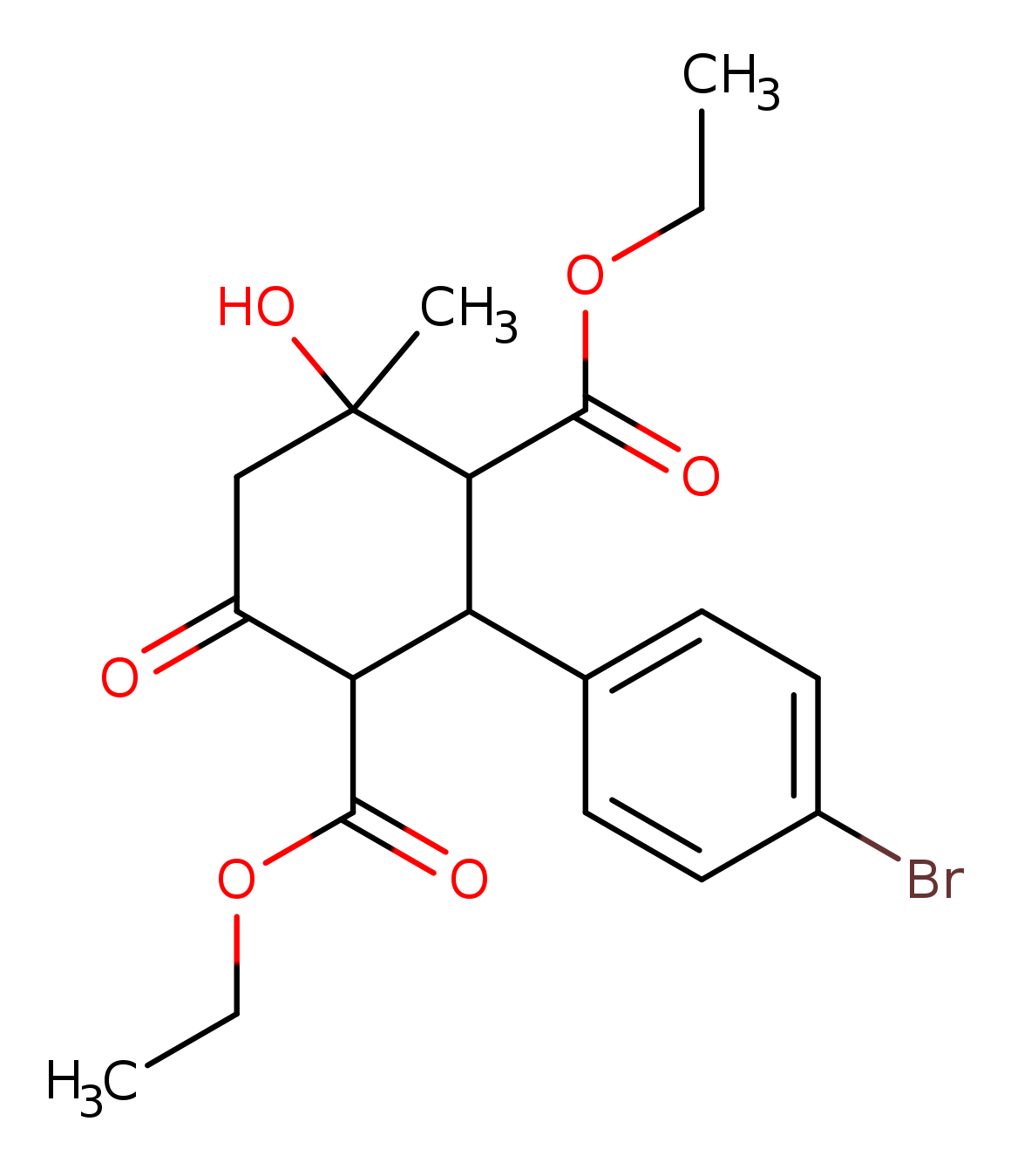 1,3-diethyl 2-(4-bromophenyl)-4-hydroxy-4-methyl-6-oxocyclohexane-1,3-dicarboxylate
