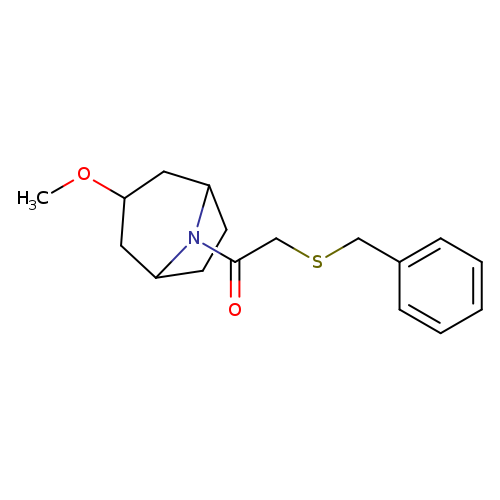2-(benzylsulfanyl)-1-{3-methoxy-8-azabicyclo[3.2.1]octan-8-yl}ethan-1-one
