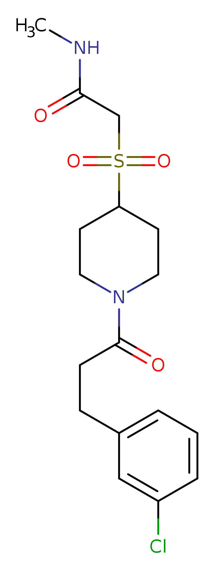 2-({1-[3-(3-chlorophenyl)propanoyl]piperidin-4-yl}sulfonyl)-N-methylacetamide