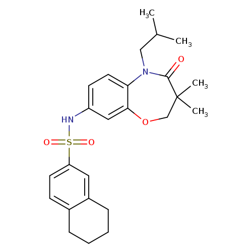 N-[3,3-dimethyl-5-(2-methylpropyl)-4-oxo-2,3,4,5-tetrahydro-1,5-benzoxazepin-8-yl]-5,6,7,8-tetrahydronaphthalene-2-sulfonamide