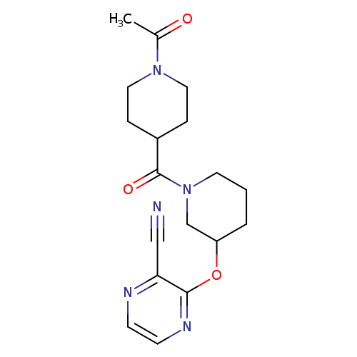 3-{[1-(1-acetylpiperidine-4-carbonyl)piperidin-3-yl]oxy}pyrazine-2-carbonitrile