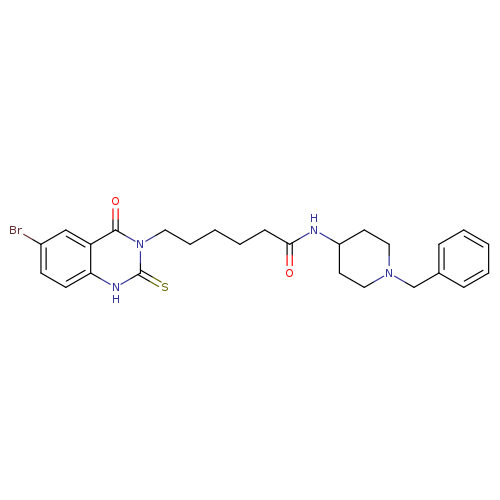 N-(1-benzylpiperidin-4-yl)-6-(6-bromo-4-oxo-2-sulfanylidene-1,2,3,4-tetrahydroquinazolin-3-yl)hexanamide