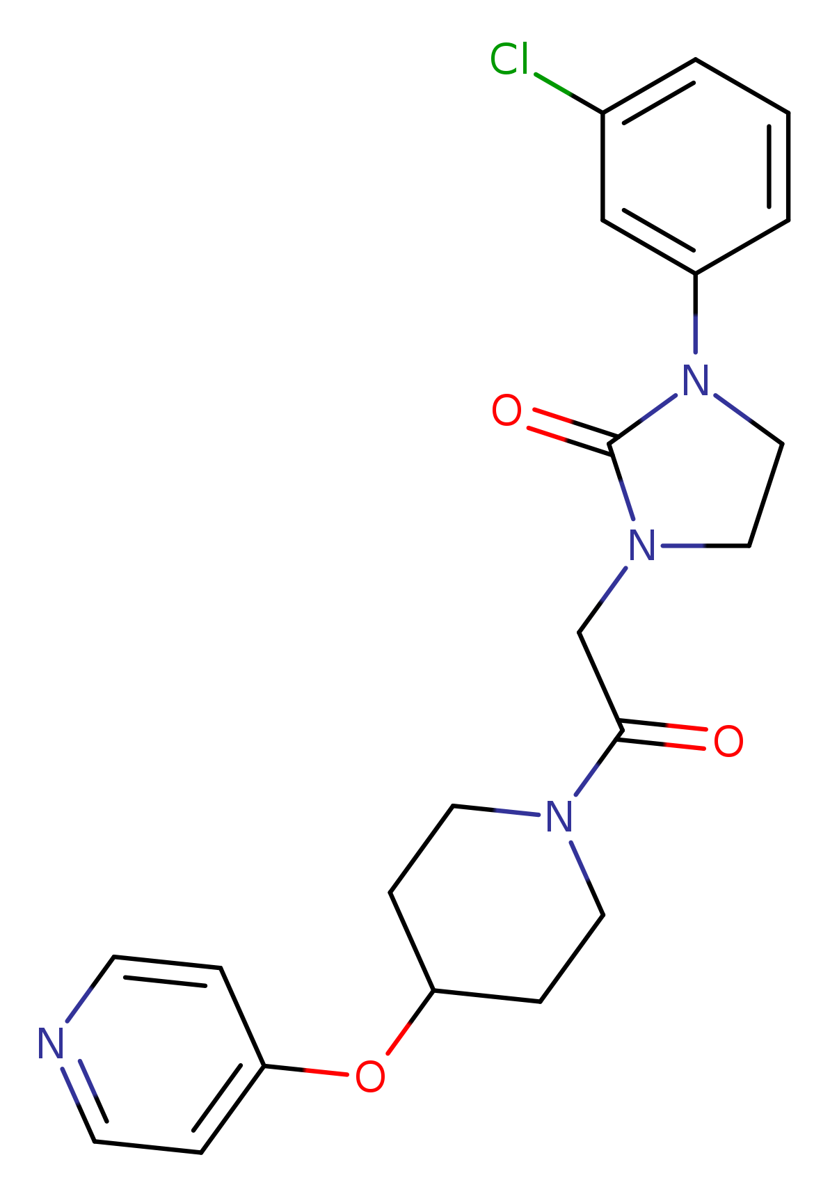 1-(3-chlorophenyl)-3-{2-oxo-2-[4-(pyridin-4-yloxy)piperidin-1-yl]ethyl}imidazolidin-2-one