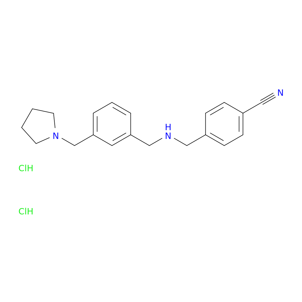 4-{[({3-[(pyrrolidin-1-yl)methyl]phenyl}methyl)amino]methyl}benzonitrile dihydrochloride