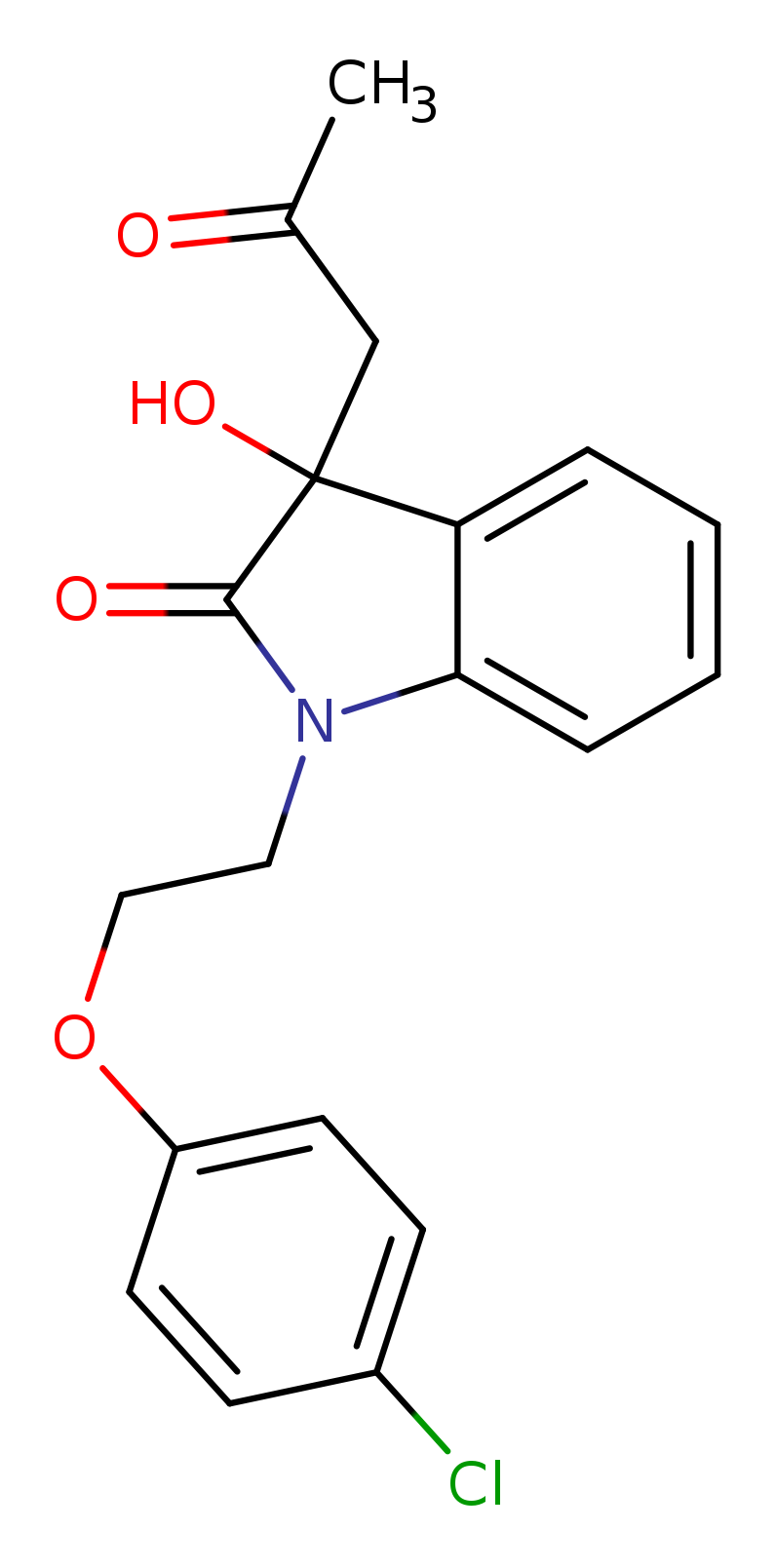 1-[2-(4-chlorophenoxy)ethyl]-3-hydroxy-3-(2-oxopropyl)-2,3-dihydro-1H-indol-2-one