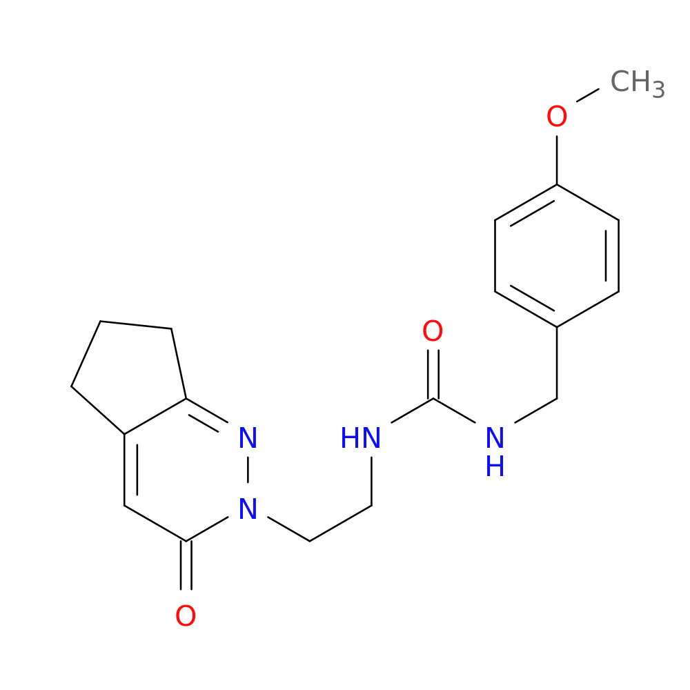 1-[(4-methoxyphenyl)methyl]-3-(2-{3-oxo-2H,3H,5H,6H,7H-cyclopenta[c]pyridazin-2-yl}ethyl)urea