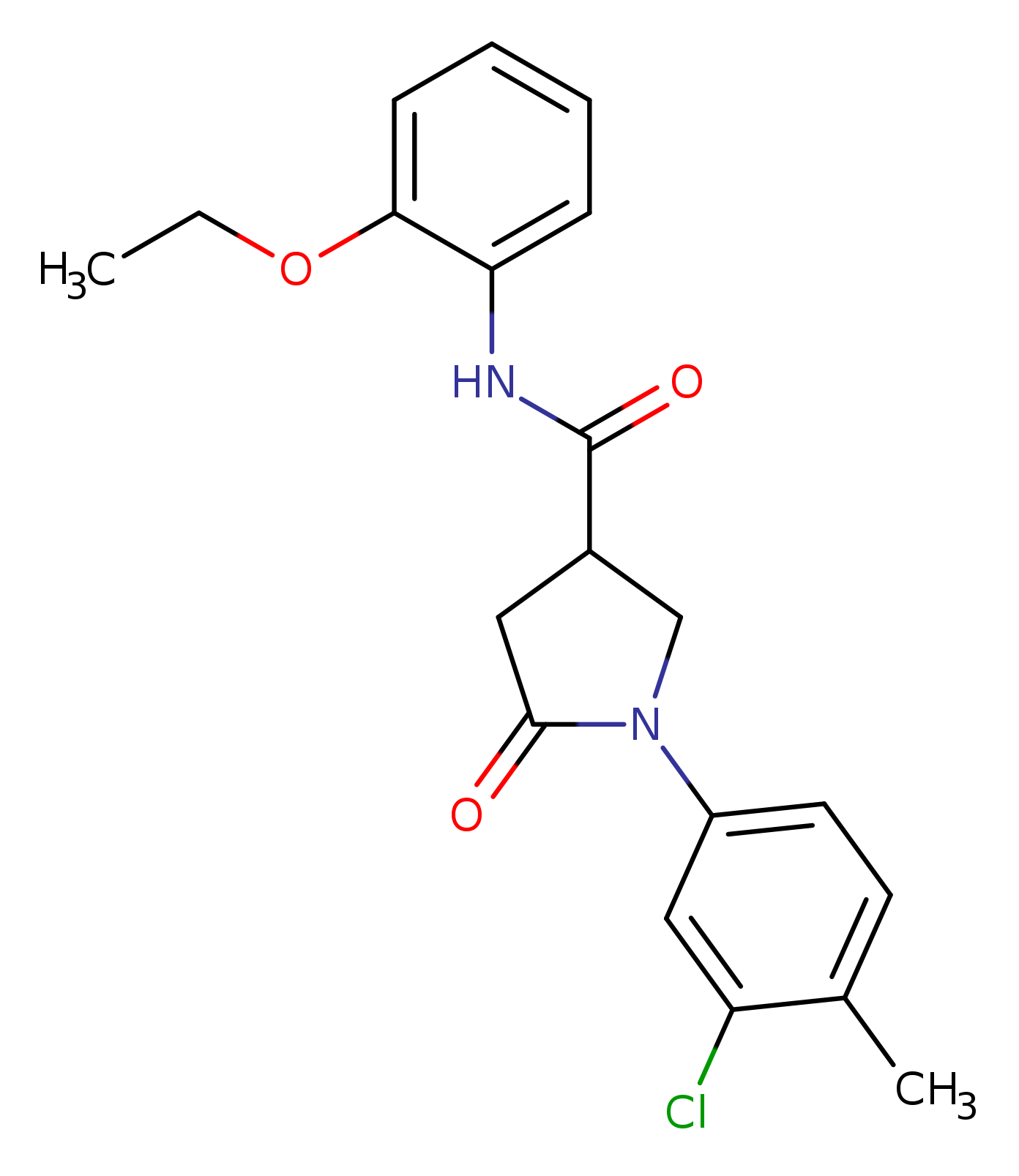 1-(3-chloro-4-methylphenyl)-N-(2-ethoxyphenyl)-5-oxopyrrolidine-3-carboxamide