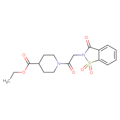 ethyl 1-[2-(1,1,3-trioxo-2,3-dihydro-1lambda6,2-benzothiazol-2-yl)acetyl]piperidine-4-carboxylate